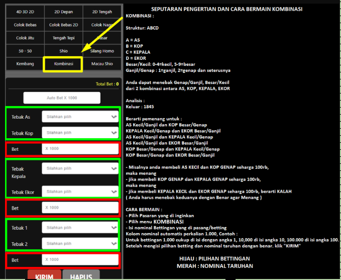 CARA BERMAIN MENGGUNAKAN GENERATOR KOMBINASI