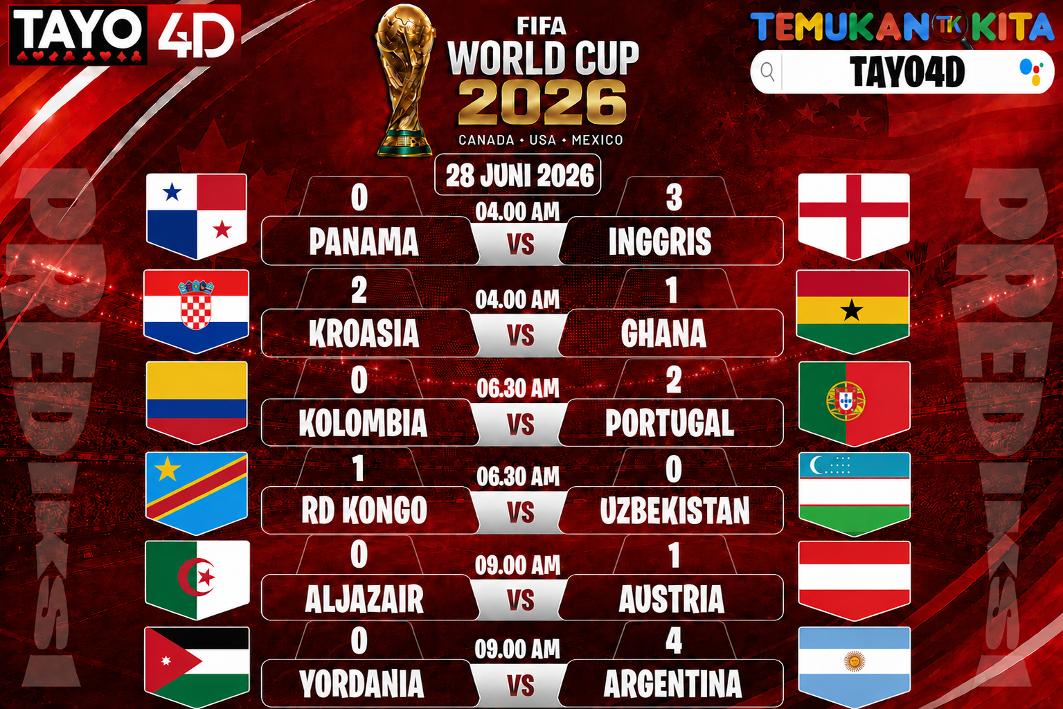 28 Juni 2026 Prediksi Piala Dunia TAYO4D