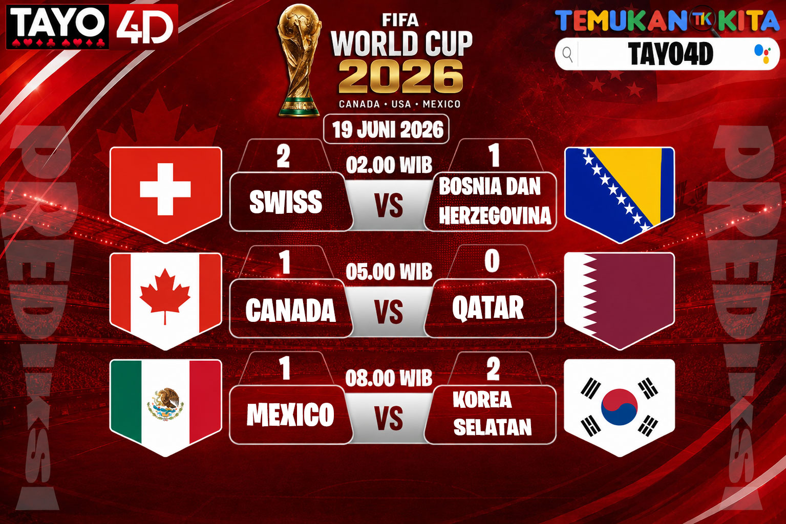 Prediksi Piala Dunia 19 Juni 2026 Bersama TAYO4D