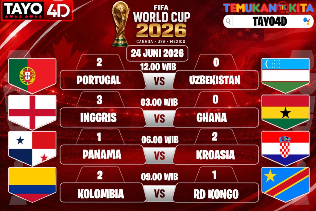 24 JUNI 2026 PREDIKSI PIALA DUNIA TAYO4D