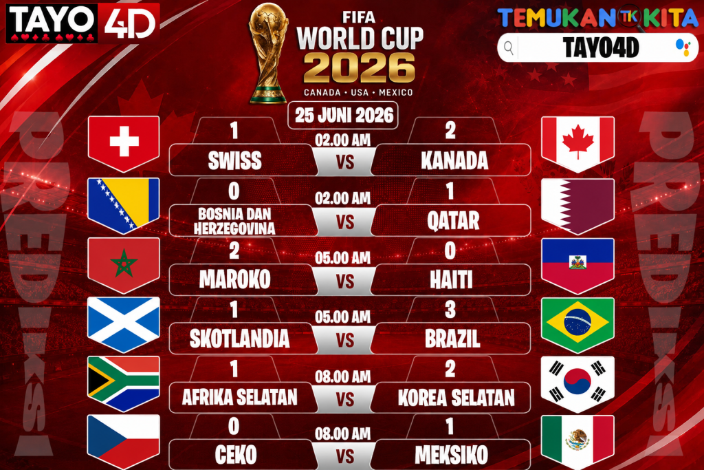 25 Juni 2026 Prediksi Piala Dunia TAYO4D