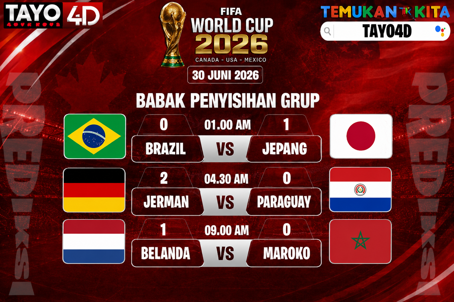 30 Juni 2026 Prediksi Piala Dunia TAYO4D