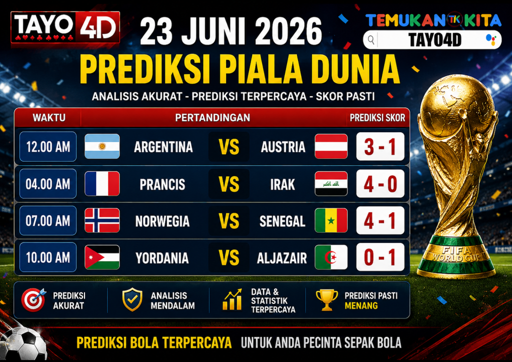 23 Juni 2026 Prediksi Piala Dunia TAYO4D