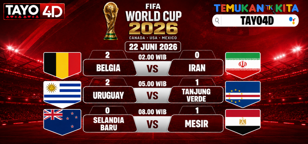 22 Juni 2026 Prediksi Piala Dunia TAYO4D