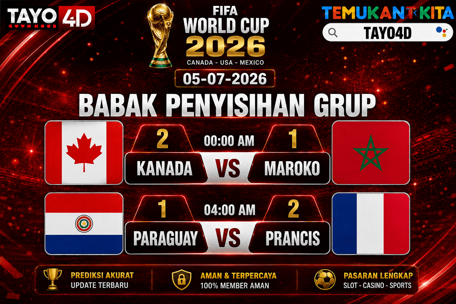 05 Juli 2026 Prediksi Piala Dunia TAYO4D