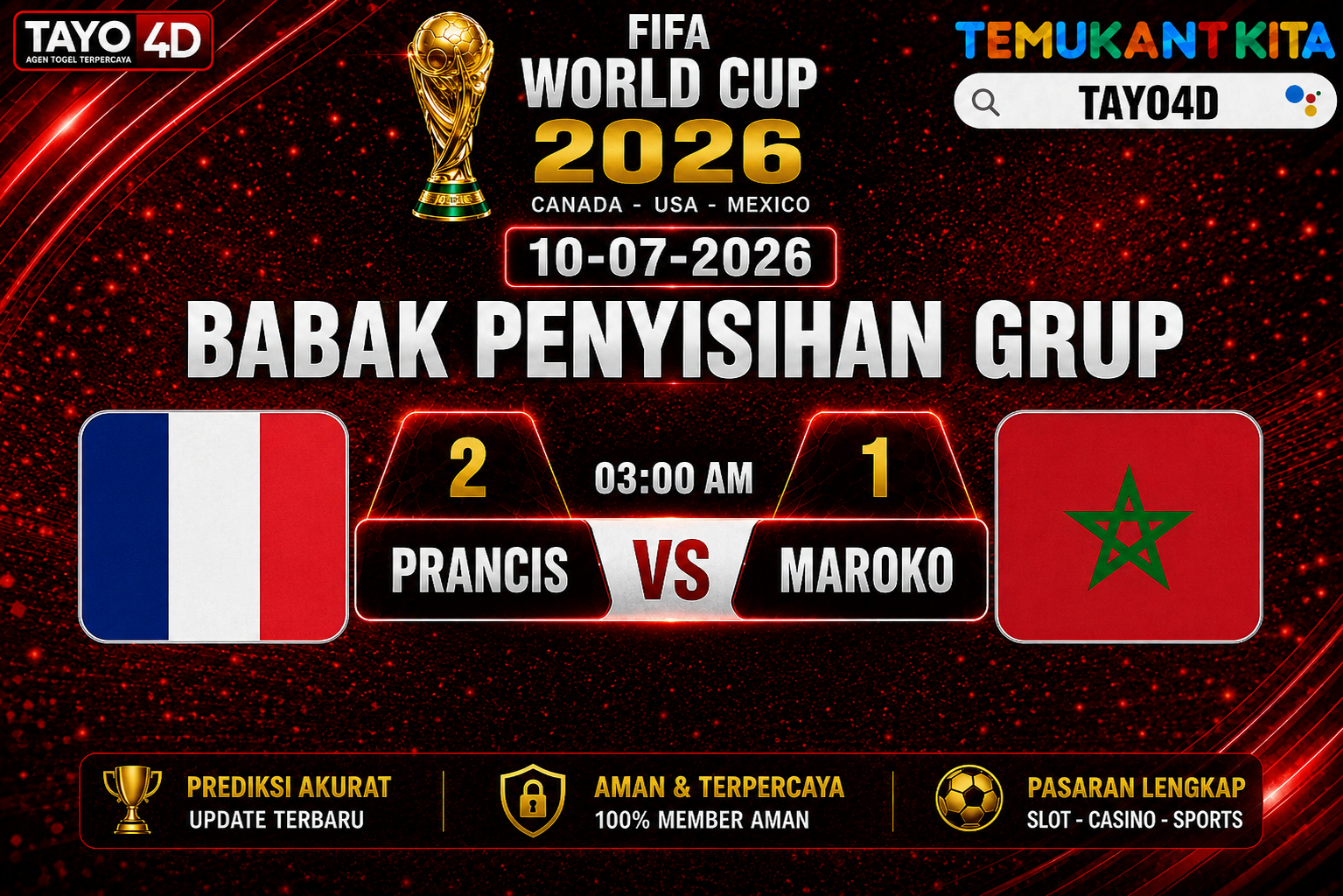 10 Juli 2026 Prediksi Piala Dunia TAYO4D