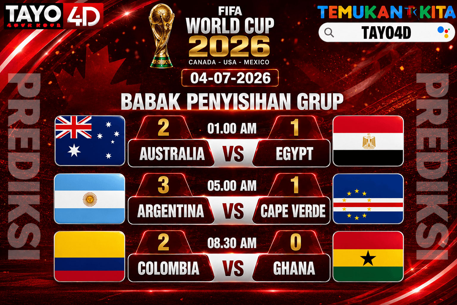 04 July 2026 Prediksi Piala Dunia TAYO4D
